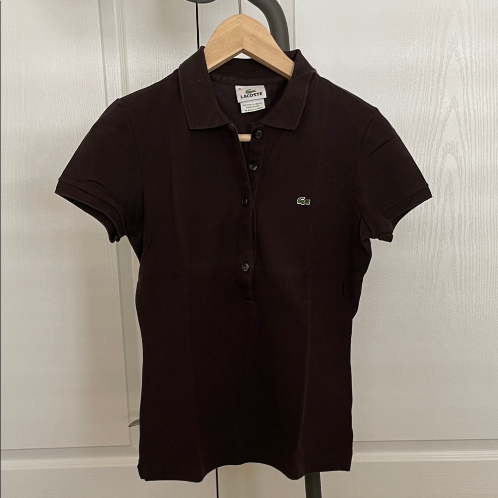 Lacoste Women's Dark Brown Polo Shirt